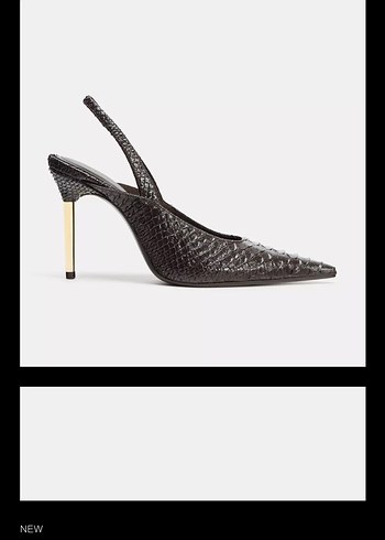 Kahverengi Yılan Derisi Desenli Kadın Stiletto - Görsel 2