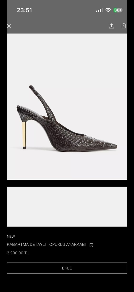 Kahverengi Yılan Derisi Desenli Kadın Stiletto - Görsel 2