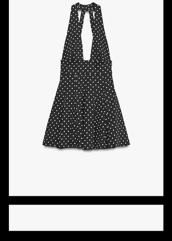 Zara Siyah Puantiyeli Mini Halter Elbise