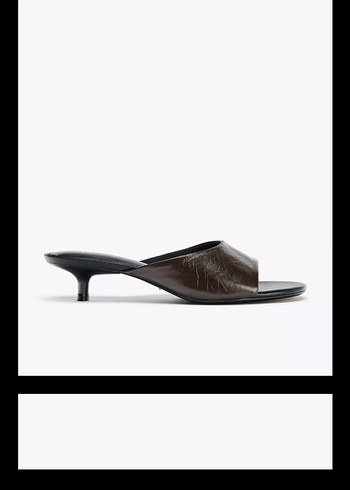Zara Kahverengi Stiletto Topuklu Minimalist Terlik