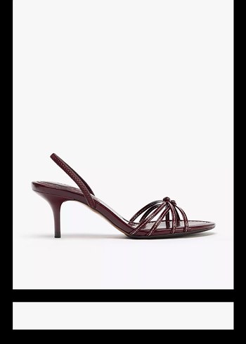 Zara Bordo Parlak Deri Stiletto Kadın Ayakkabı