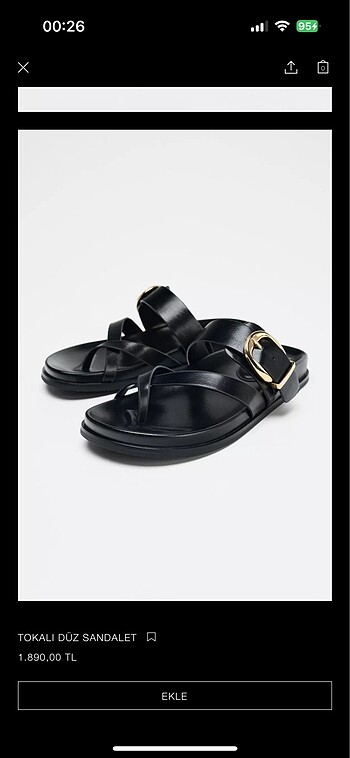 Zara tokalı düz sandalet