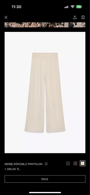 Zara geniş dökümlü pantolon