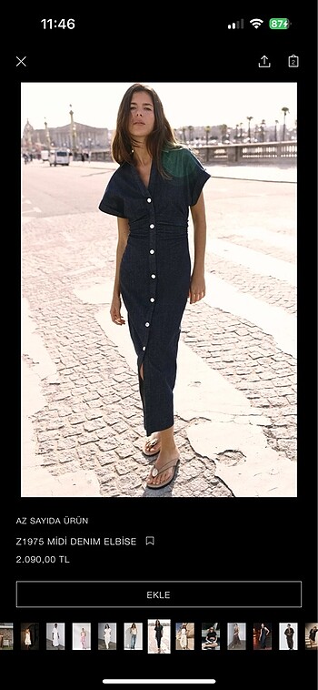 Zara kadın mini denim elbise