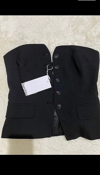 Bershka straplez düğmeli yelek