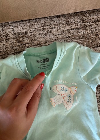 HelloBaby Turkuaz Bebek Erkek Tulum Fermuarlı