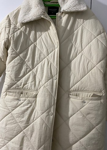 Beyaz Kadın Midi Kışlık Ceket - Görsel 2