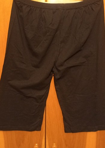 Siyah Kadın Midi Penye Şort - Görsel 2