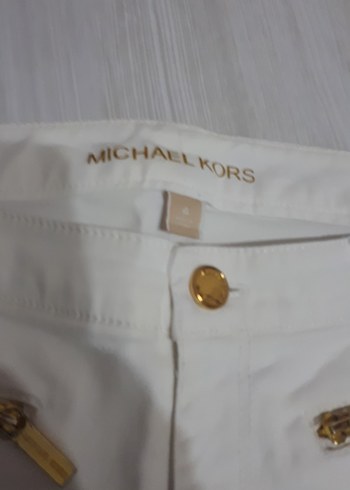 Michael Kors Kadın Beyaz Regular Fit Kumaş Pantolon