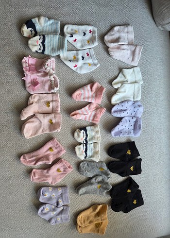 Kız bebek Pastel Renkli Örgü Çorap Seti - Görsel 2