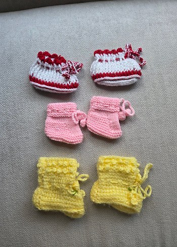 Kız Bebek Örgü Botlar Seti - Görsel 3