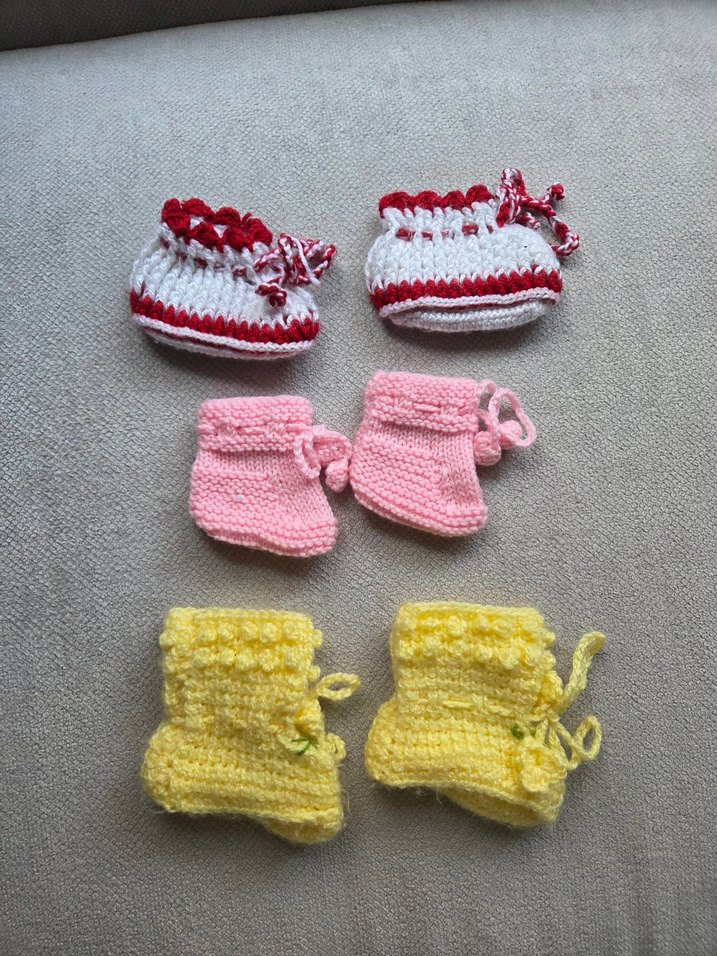 Kız Bebek Örgü Botlar Seti - Görsel 3