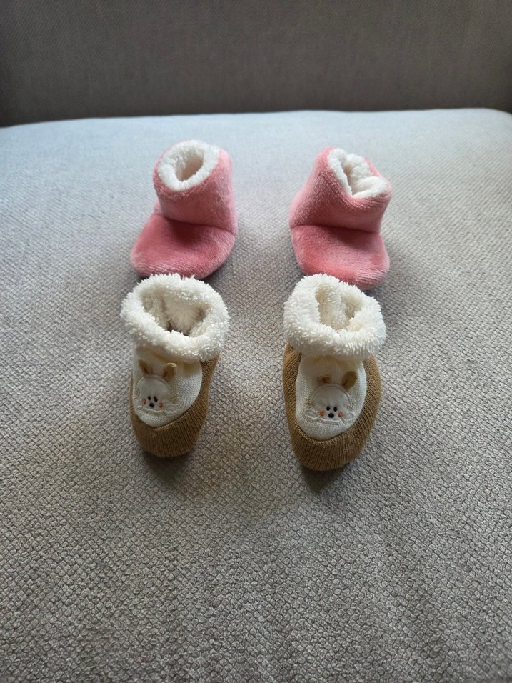 Kız Bebek Pembe Örgü Sıcak Panduf - Görsel 3