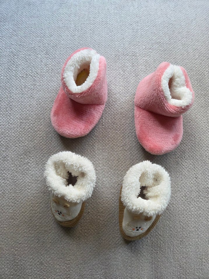 Kız Bebek Pembe Örgü Sıcak Panduf - Görsel 2