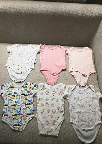 5 alana 1 bedavaPembe Askısız Düğmeli Bebek Body - Görsel 3