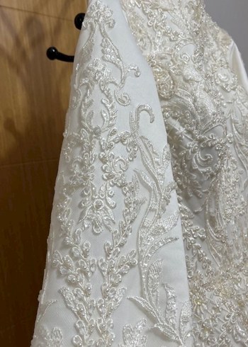 Özel dikim Uzun Kollu Beyaz Prenses Gelinlik - Görsel 8