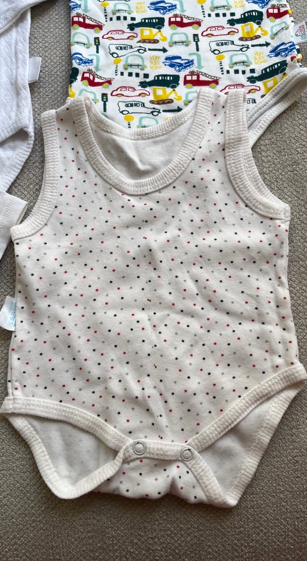 Bebek Erkek Kolsuz Beyaz Çıtçıtlı Body - Görsel 4