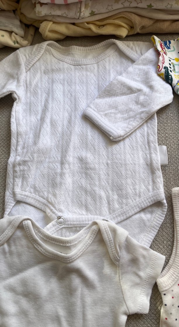 Bebek Erkek Kolsuz Beyaz Çıtçıtlı Body - Görsel 2