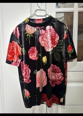 Çiçek Desenli Oversize Kadın Bluz