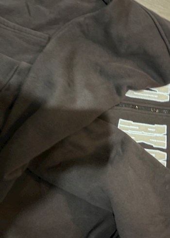 m Beden kahverengi Renk Kahverengi Fermuarlı Kapüşonlu Erkek kadın Sweatshirt