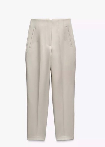 Zara Bej Kemerli Kadın Kumaş Pantolon