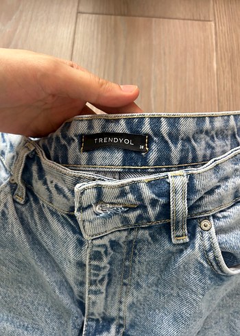 40 Beden mavi Renk Gri Mavi Kadın Bol Kesim Midi Kot Pantolon