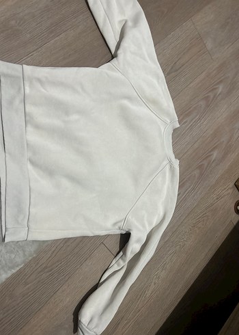 38 Beden Gri Kadın Sweatshirt, Bisiklet Yaka, Rahat Kesim