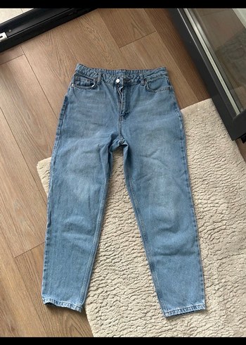 40 Beden mavi Renk Mavi Midi Boy Kadın Denim Pantolon