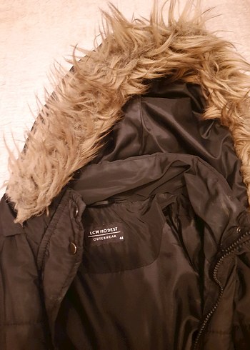 Siyah Uzun Kürklü Kadın Mont LCW - Görsel 3