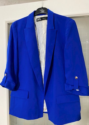 Zara Canli Mavi Zara Blazer Ceket