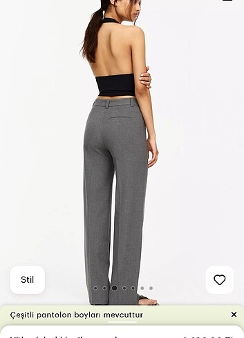 m Beden Pullandbear Gri Kumaş Pantolon