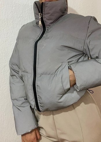 Gri Kadın Midi Kışlık Ceket