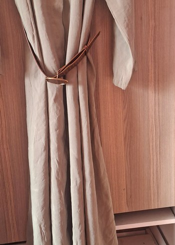 Bej Uzun Keten Gömlek Elbise - Görsel 3