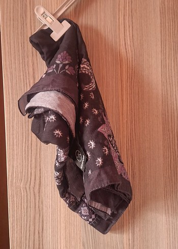 Kahverengi Bohem Drapeli Kadın Fular - Görsel 3