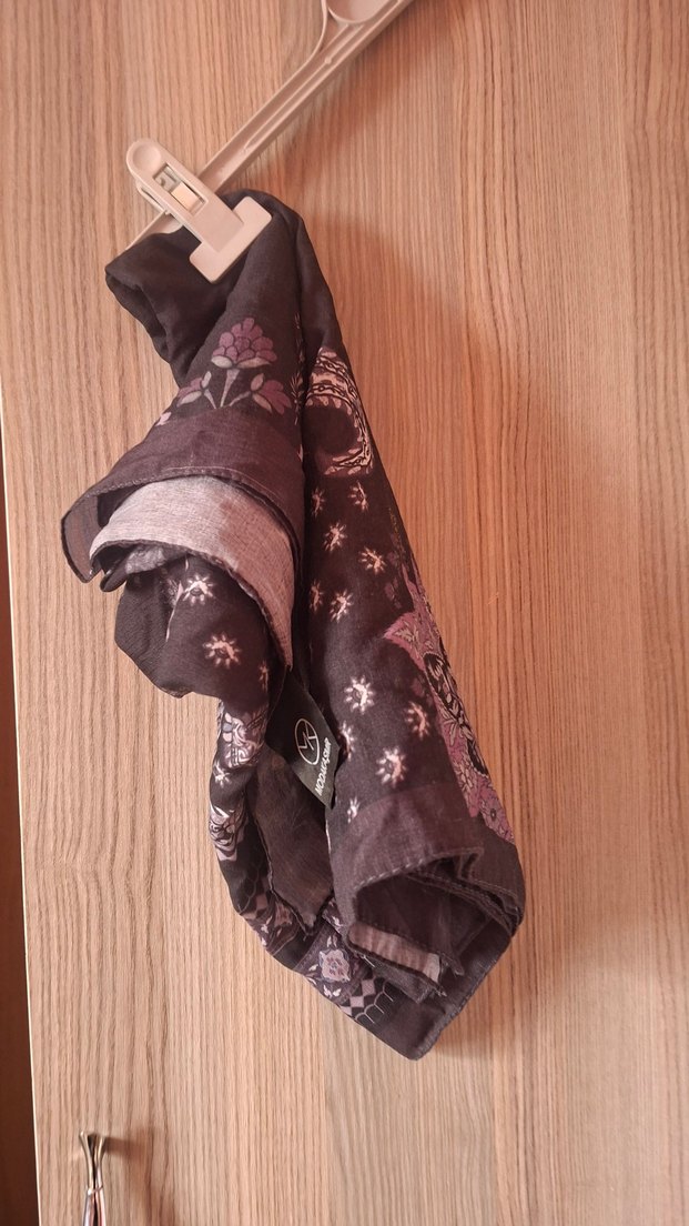 Kahverengi Bohem Drapeli Kadın Fular - Görsel 2