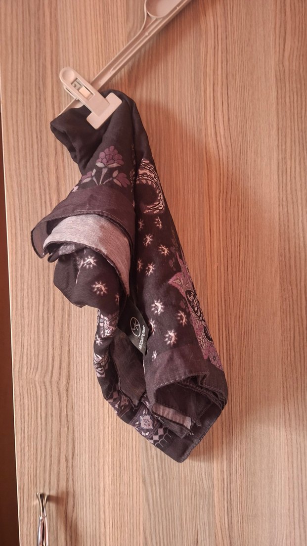 Kahverengi Bohem Drapeli Kadın Fular - Görsel 3