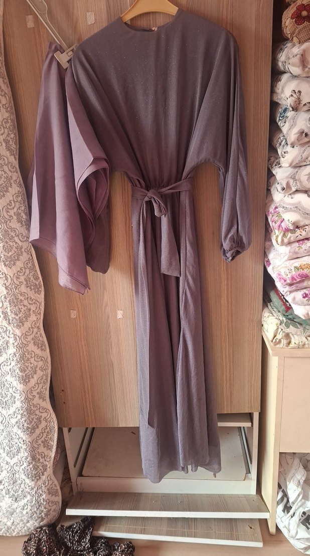 Bohem Gri Soyut Desenli Hafif Perde - Görsel 3