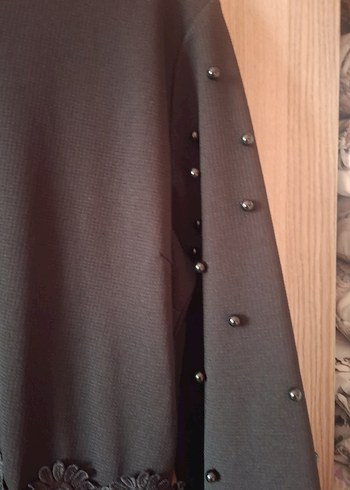 Siyah Piliseli Uzun Kollu Uzun Elbise - Görsel 6