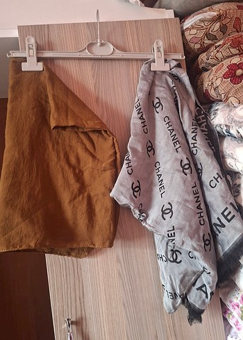 Bohem Tarzda Kahverengi Keten Drapeli Kadın Şal - Görsel 2