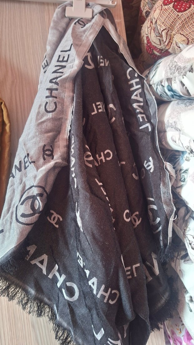 Bohem Tarzda Kahverengi Keten Drapeli Kadın Şal - Görsel 3