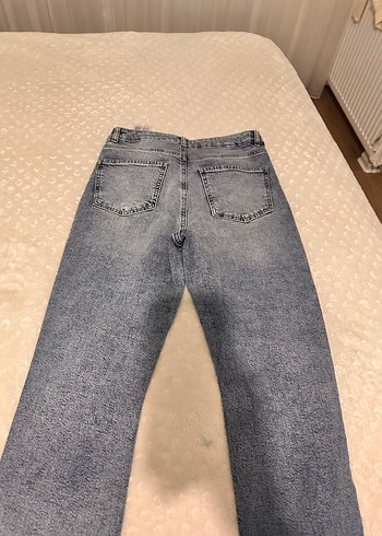 Midi Kesim Yırtık Detaylı Kadın Kot Pantolon - Görsel 2