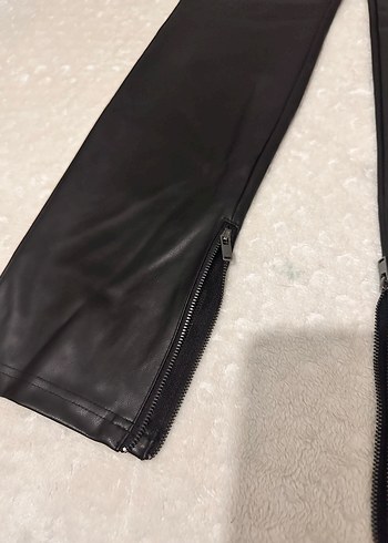 siyah Deri Kadın Pantolon - Görsel 4