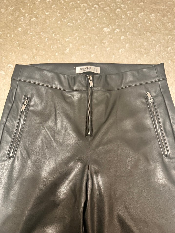 siyah Deri Kadın Pantolon - Görsel 5