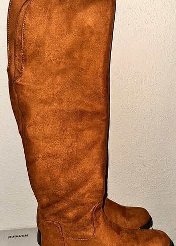 Kahverengi Süet Dizüstü Kadın Çizme - Görsel 2