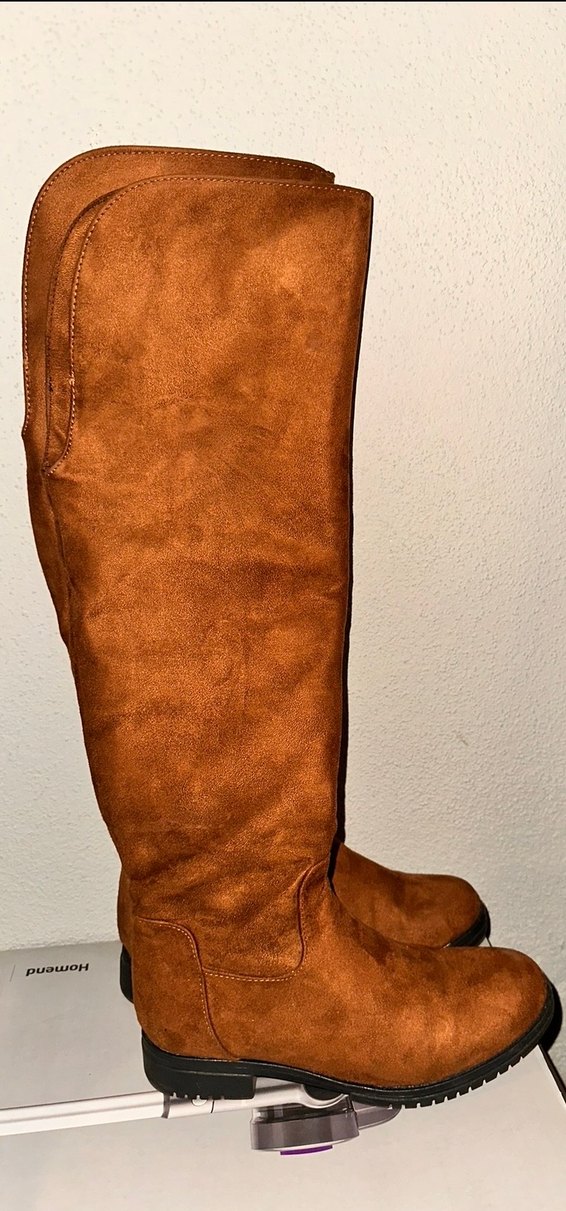 Kahverengi Süet Dizüstü Kadın Çizme - Görsel 2