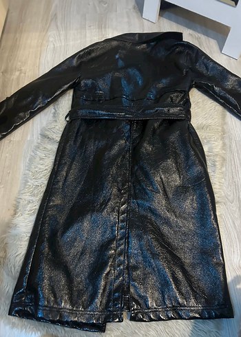 Kemerli Siyah Kadın Deri Ceket - Görsel 2