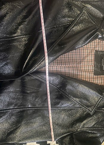 Kemerli Siyah Kadın Deri Ceket - Görsel 4