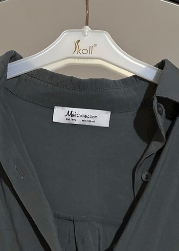 40 Beden Gri füme oversize geniş gömlek
