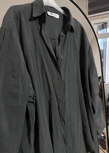 Diğer Gri füme oversize geniş gömlek