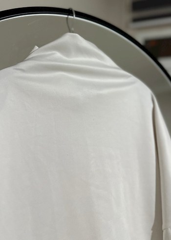 l Beden Kadın beyaz Yüksek Yakalı Uzun Kollu Sweatshirt